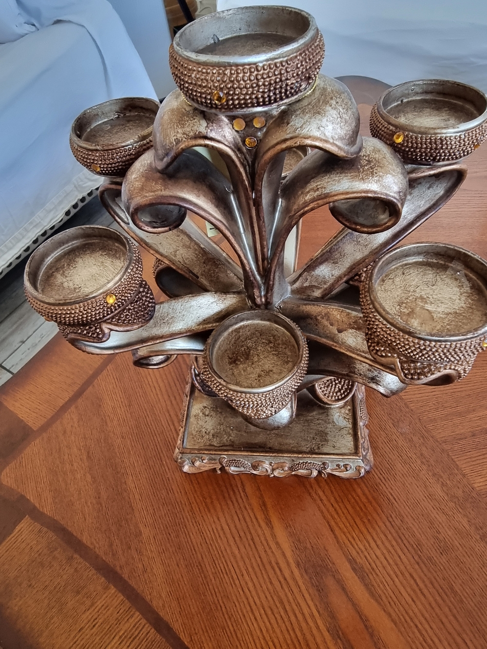 Decorative Metallic Gold Multi-Holder Candle Display